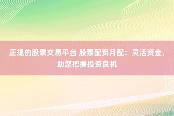 正规的股票交易平台 股票配资月配：灵活资金，助您把握投资良机