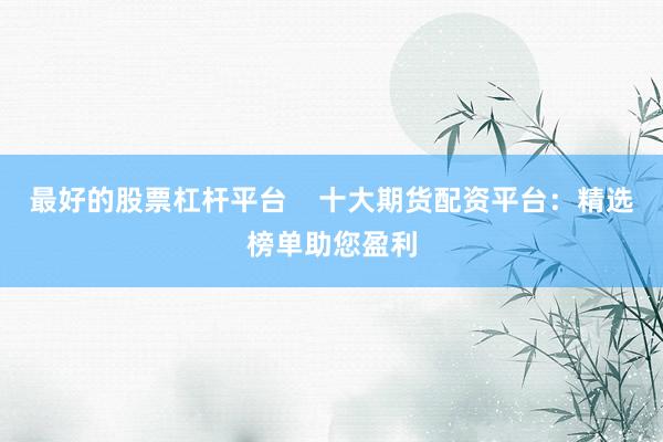 最好的股票杠杆平台    十大期货配资平台：精选榜单助您盈利