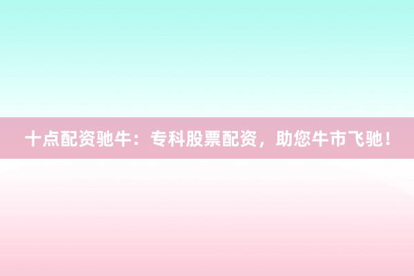 十点配资驰牛：专科股票配资，助您牛市飞驰！