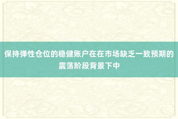 保持弹性仓位的稳健账户在在市场缺乏一致预期的震荡阶段背景下中