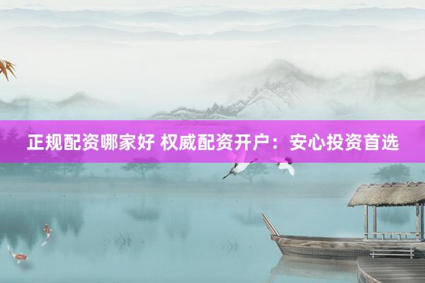 正规配资哪家好 权威配资开户:安心投资首选