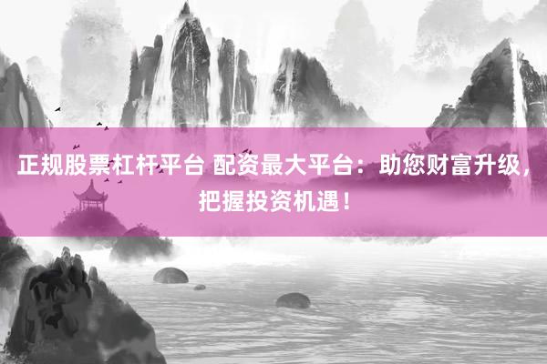 正规股票杠杆平台 配资最大平台：助您财富升级，把握投资机遇！