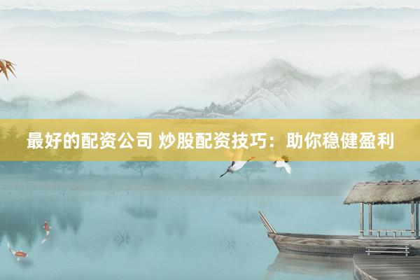 最好的配资公司 炒股配资技巧：助你稳健盈利