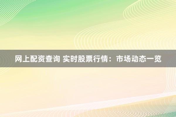 网上配资查询 实时股票行情：市场动态一览